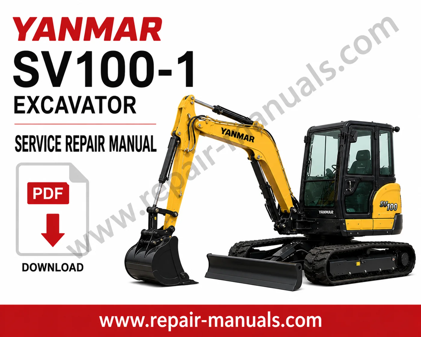 Yanmar SV100-1 Excavator Service Repair Manual, highlighting essential repair guidelines