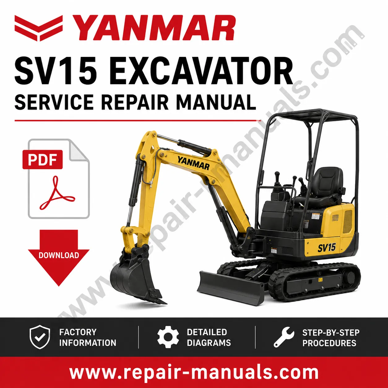 Yanmar SV15 Excavator Service Repair Manual PDF Download