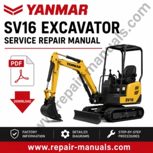 Yanmar SV16 Excavator Service Repair Manual, showcasing the model and essential repair information