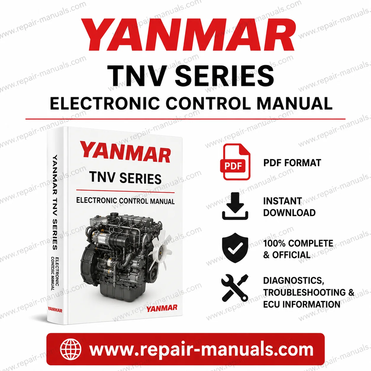 Yanmar TNV Series Electronic Control Manual PDF with engine diagnostics and ECU repair information