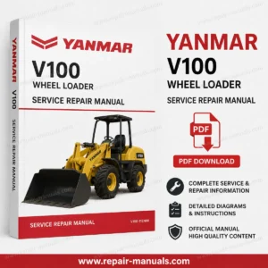 Yanmar V100 Wheel Loader Service Repair Manual cover featuring the loader and technical illustrations
