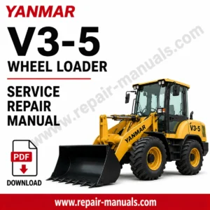 Yanmar V3-5 Wheel Loader Service Repair Manual PDF download cover image with wheel loader illustration and factory workshop repair information