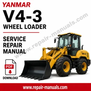 Yanmar V4-3 Wheel Loader Service Repair Manual PDF download cover image with wheel loader illustration and factory workshop repair information