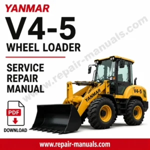 Yanmar V4-5 Wheel Loader Service Repair Manual cover featuring the loader and technical illustrations