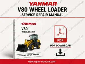 Yanmar V80 Wheel Loader Service Repair Manual PDF download cover image with heavy equipment loader and instant digital download