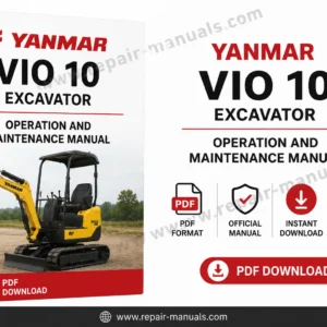 Yanmar VIO 10 Excavator manual cover displaying operational guidelines and maintenance instructions for the equipment
