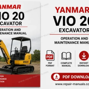 Yanmar VIO 20 Excavator operation and maintenance manual, showcasing the model and key operational details