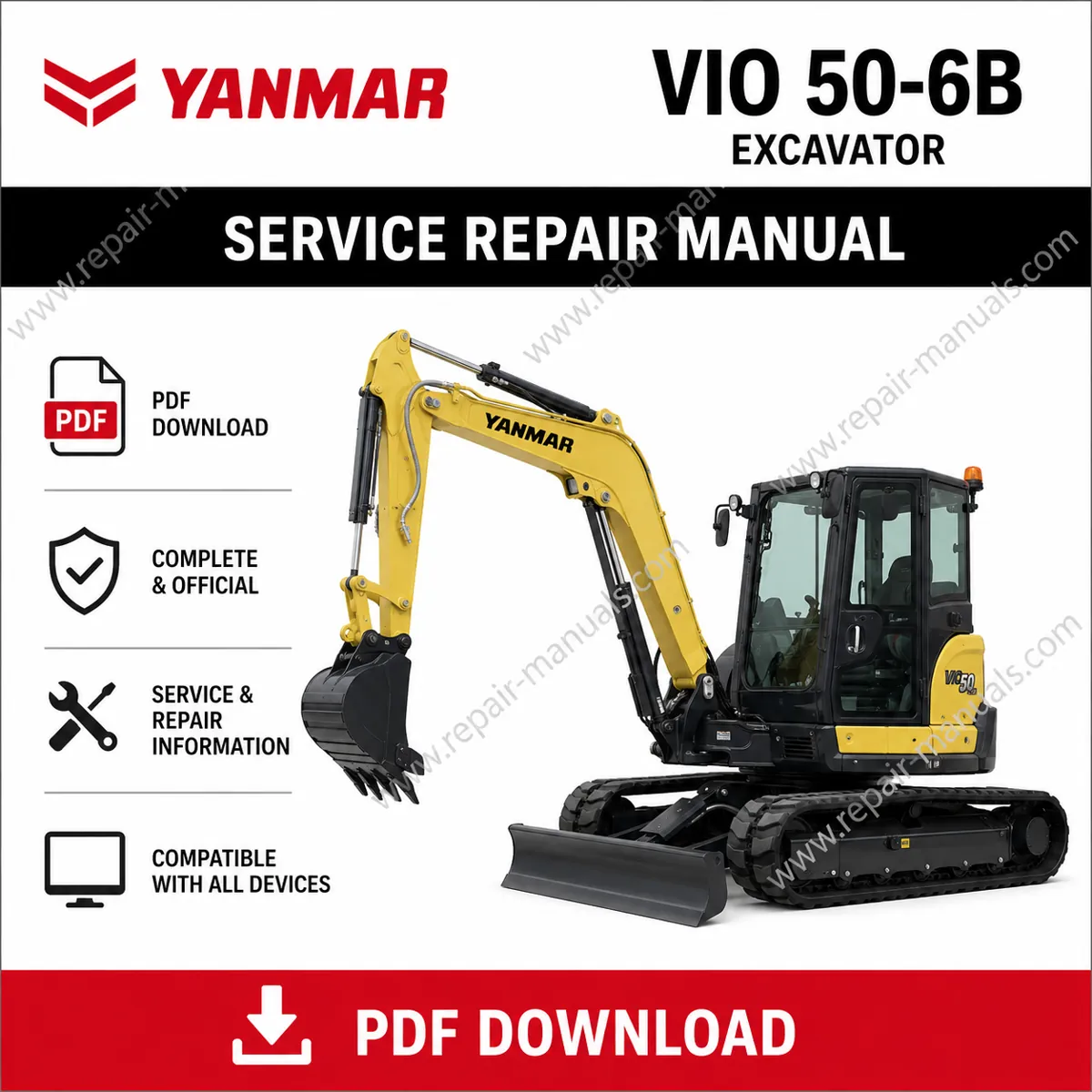 Yanmar VIO 50-6B Excavator service repair manual