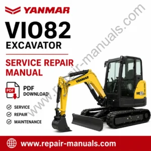 Yanmar VIO82 Excavator Service Repair Manual, displaying the title and technical diagrams for maintenance guidance