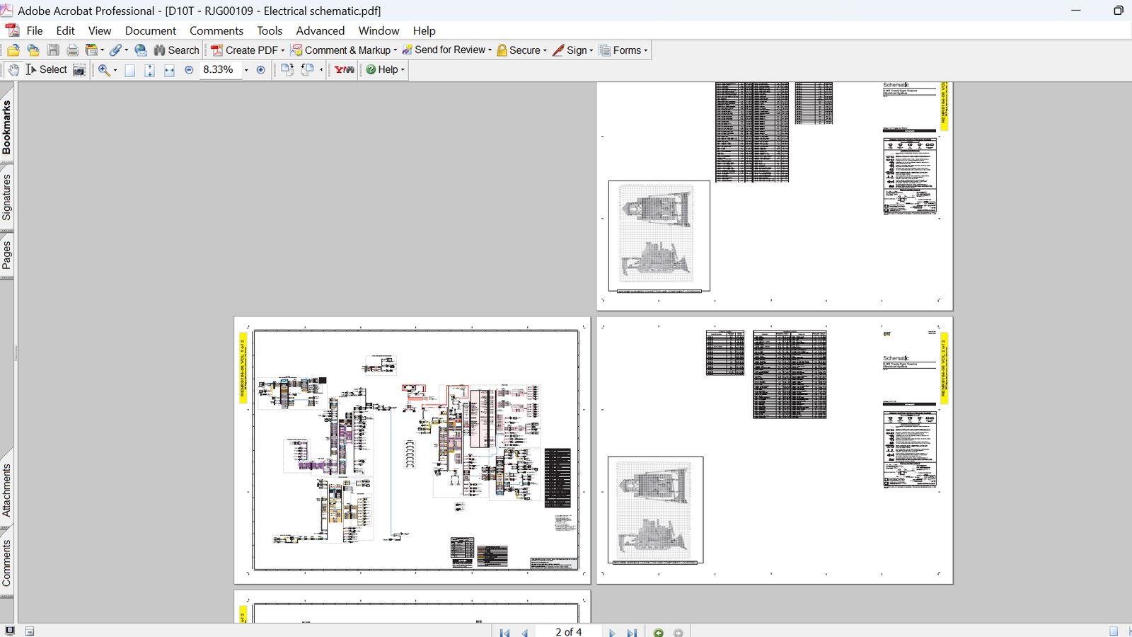 Caterpillar D10T Track-Type Tractor Electrical System Schematic Diagrams PDF Manual