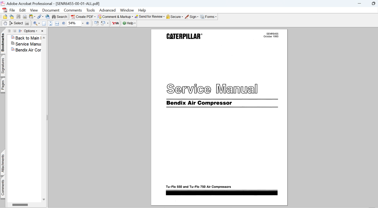 Bendix Tu-Flo 550 Air Compressor Service Repair Manual PDF Download