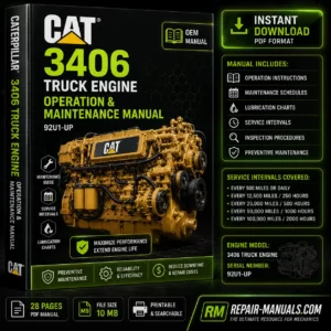 Caterpillar 3406 Truck Engine Operation and Maintenance Manual PDF Download