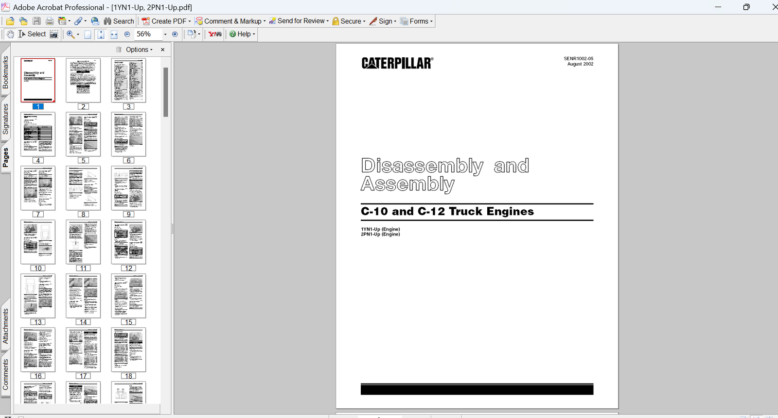 Caterpillar C10 and C12 Truck Engines Disassembly and Assembly Manual PDF Download