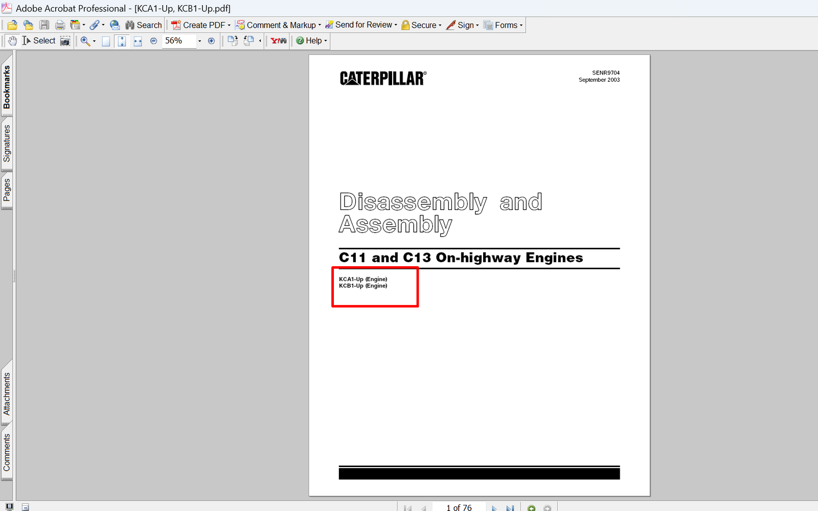 Caterpillar C11 C13 Engines Disassembly and Assembly Manual PDF Download