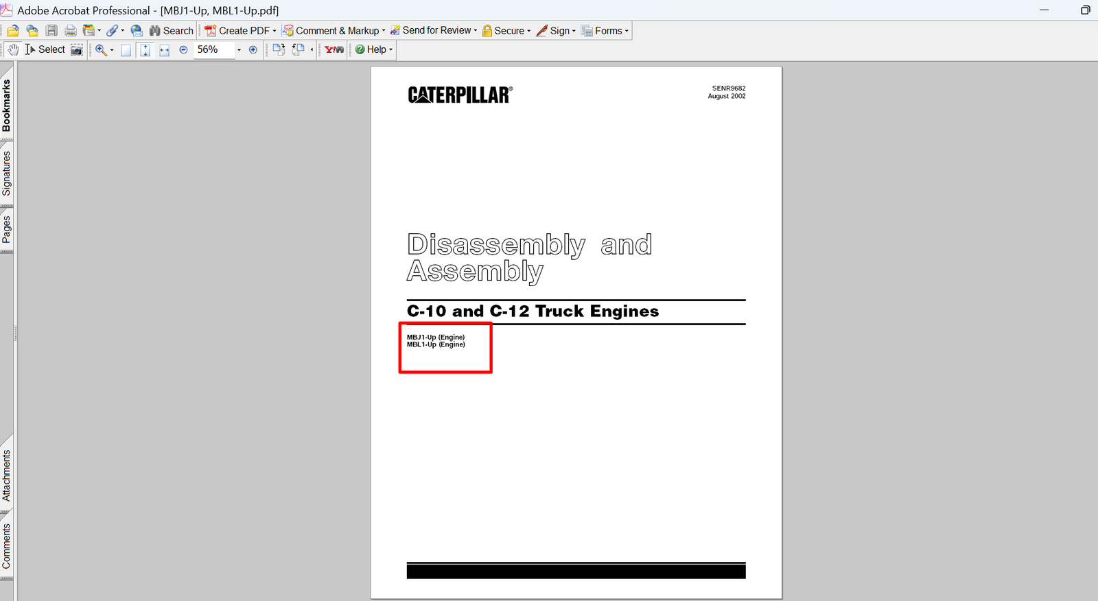 Caterpillar C10 C12 Truck Engines Disassembly and Assembly Manual PDF Download