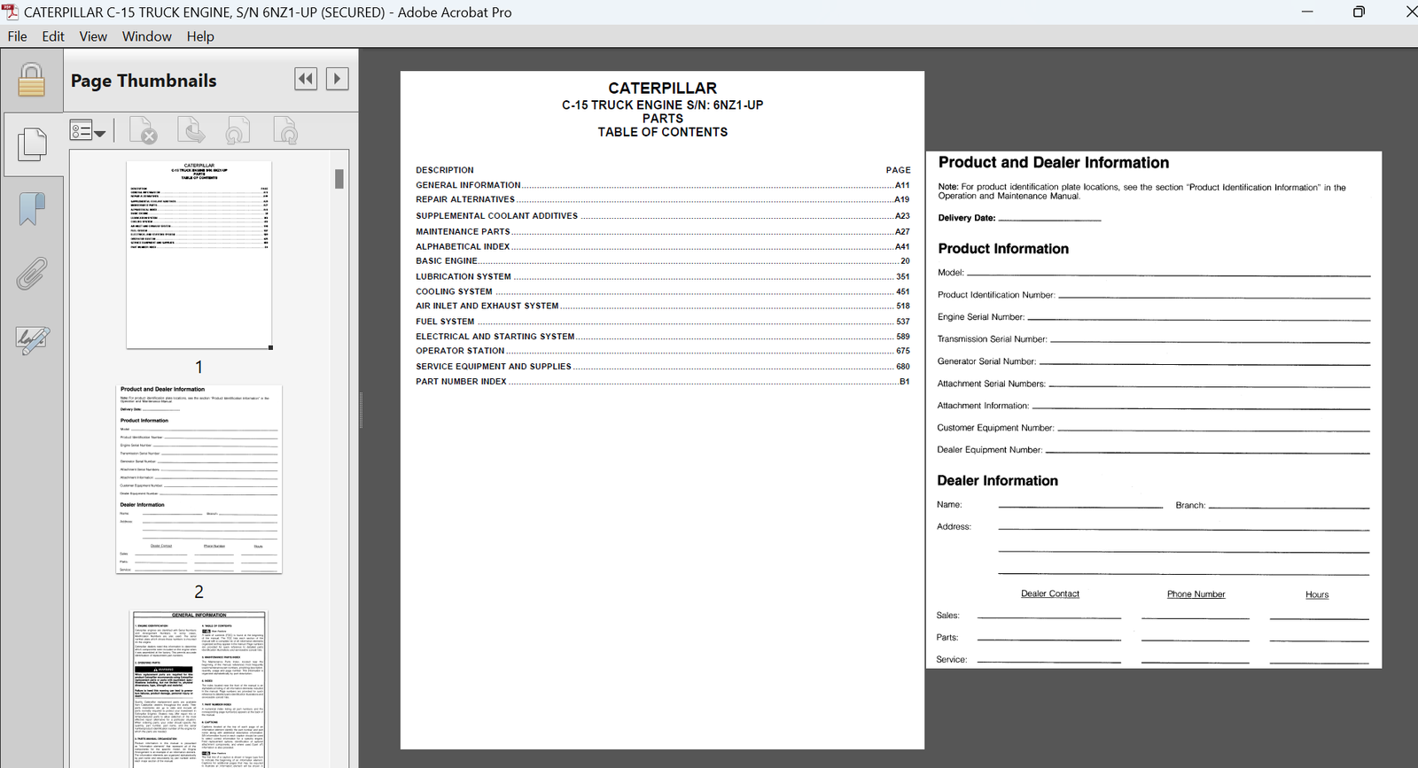 Caterpillar C15 Truck Engine S N 6NZ1-UP Parts Manual PDF Download