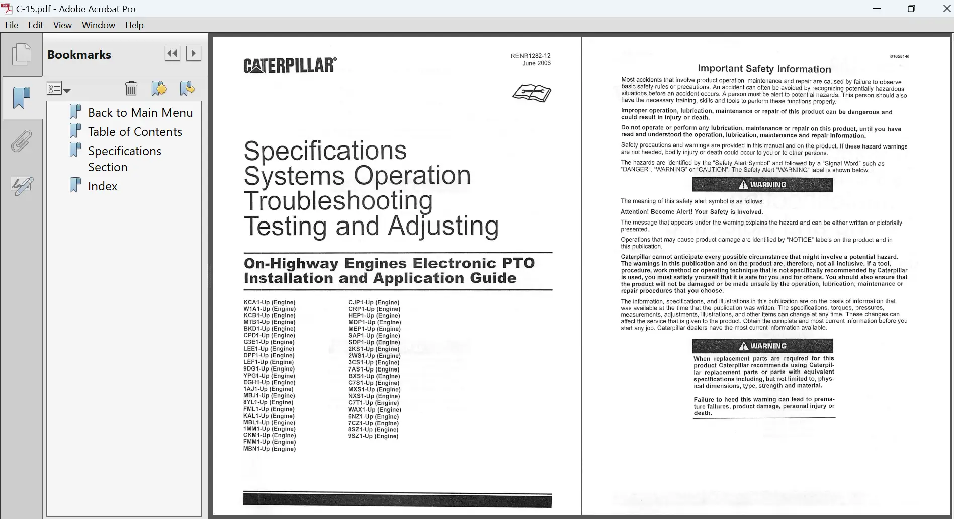 Caterpillar C15 Troubleshooting Testing and Adjusting Manual PDF Download