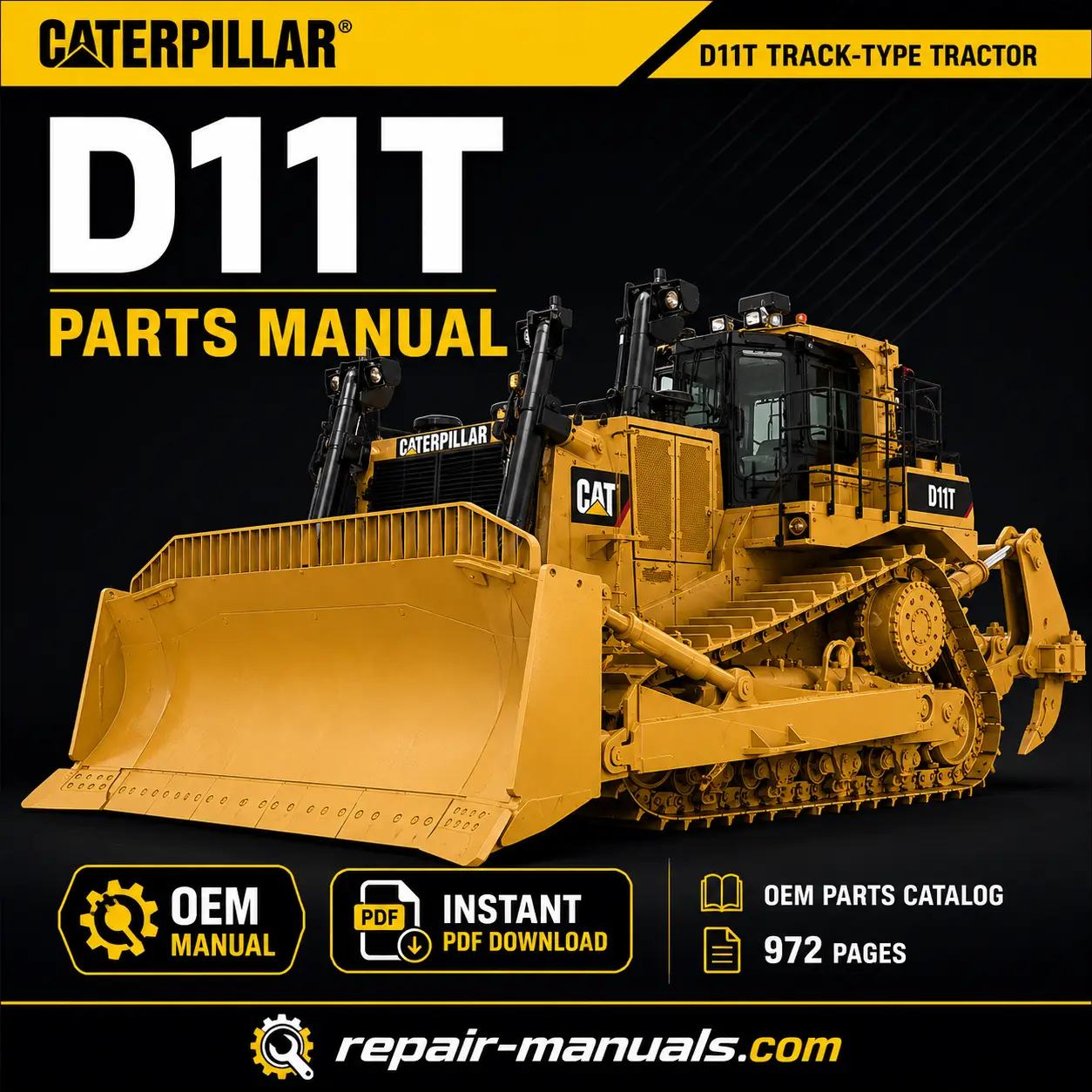 Caterpillar D11T Track-Type Tractor Parts Manual PDF OEM Parts Catalog