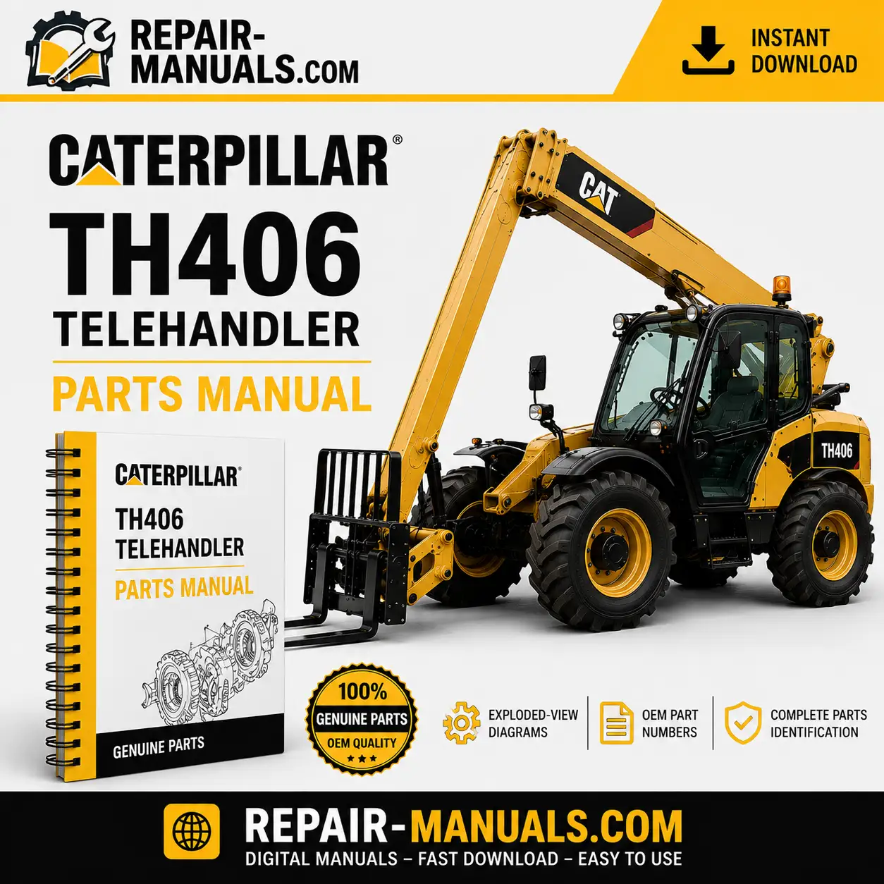 Caterpillar TH406 Telehandler Parts Manual PDF Download