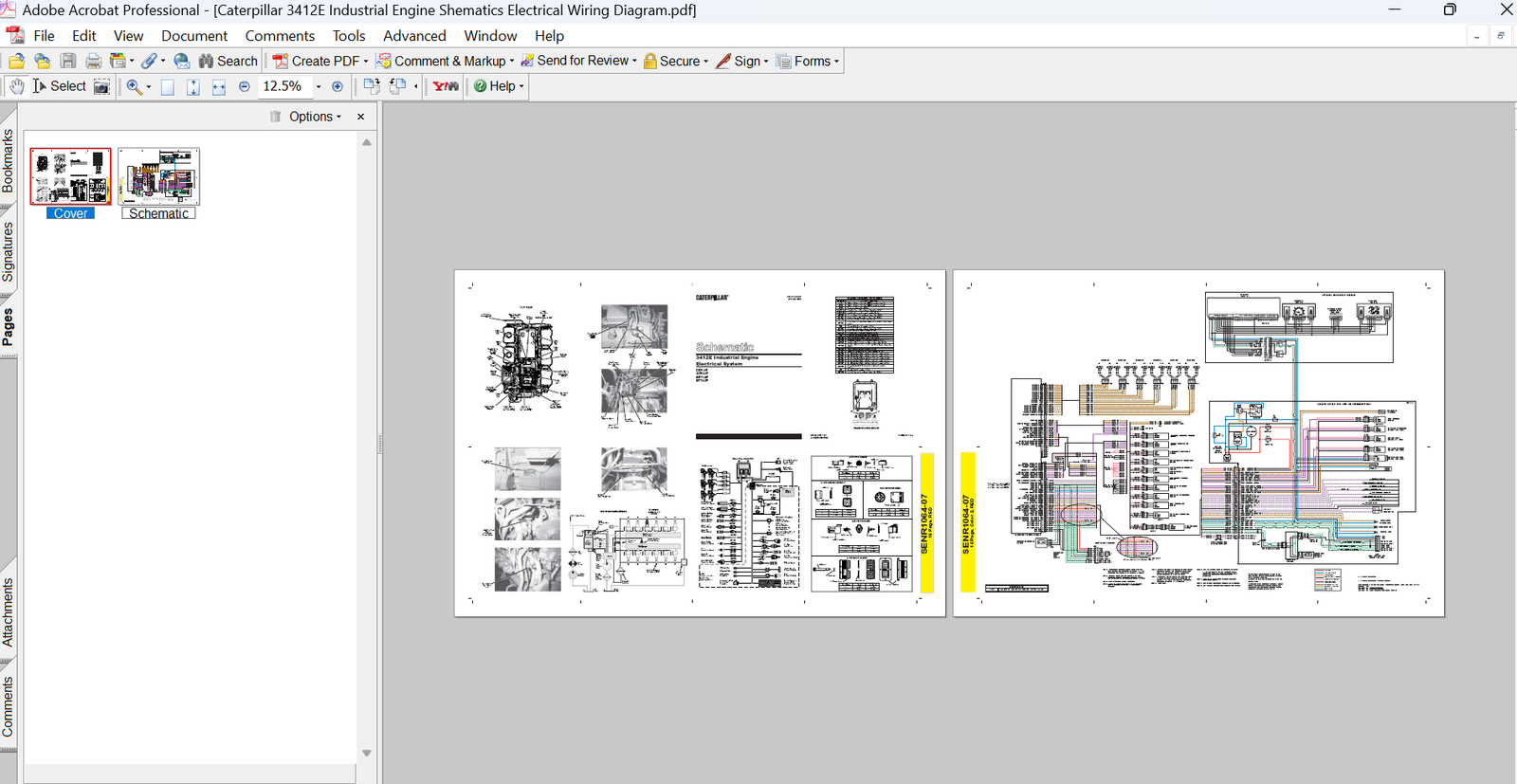Caterpillar 3412E Industrial Engine Electrical System Schematic PDF Download