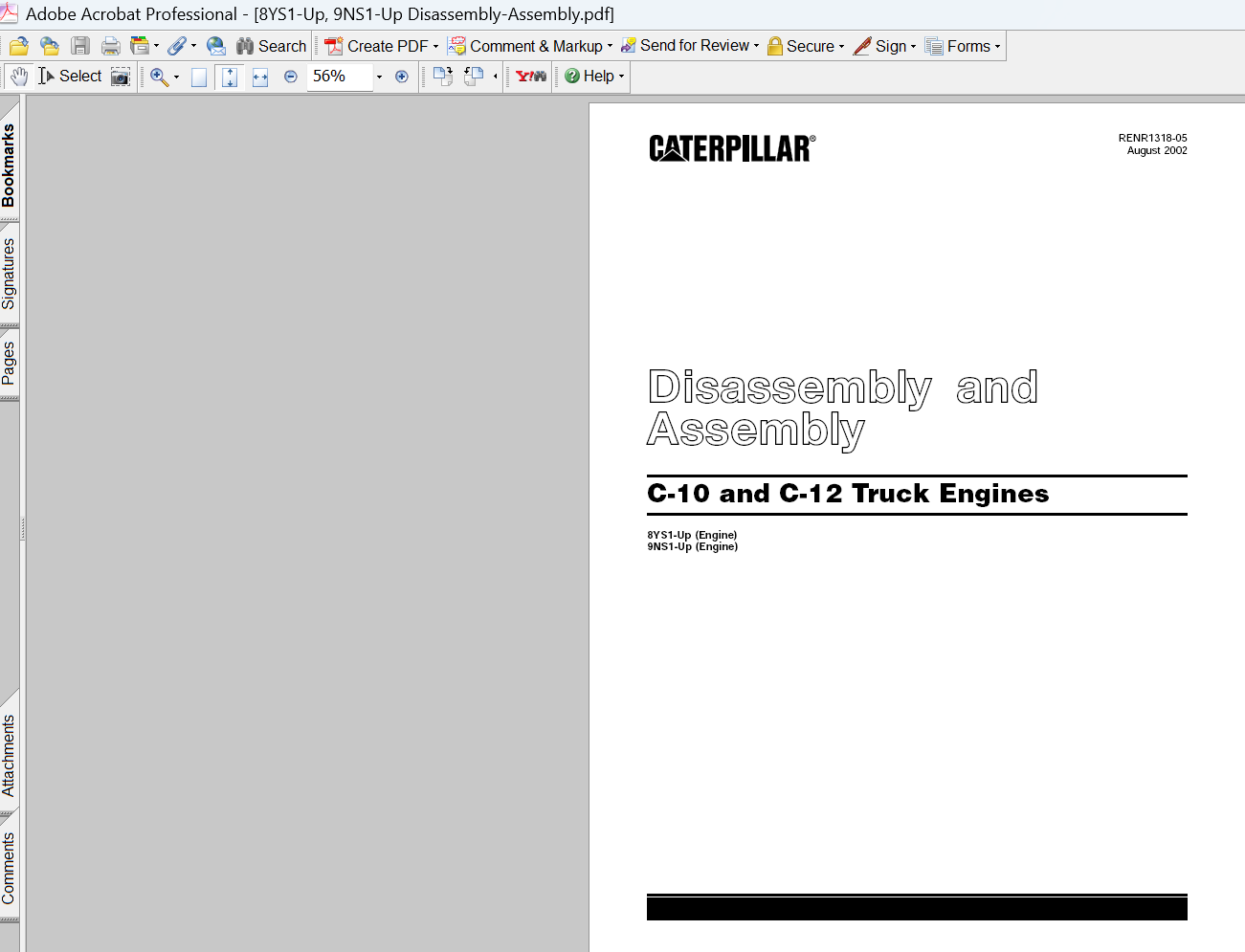 Caterpillar C10 C12 Truck Engines Disassembly and Assembly Manual PDF Download
