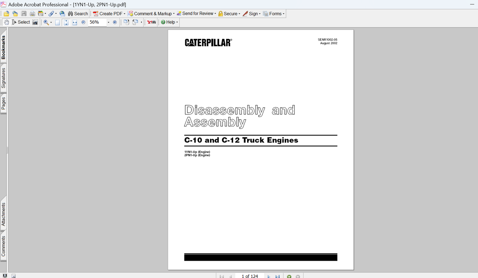 Caterpillar C-10 C-12 Truck Engines Disassembly and Assembly Manual PDF Download