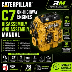 Caterpillar C7 Engines Disassembly and Assembly Manual PDF Download