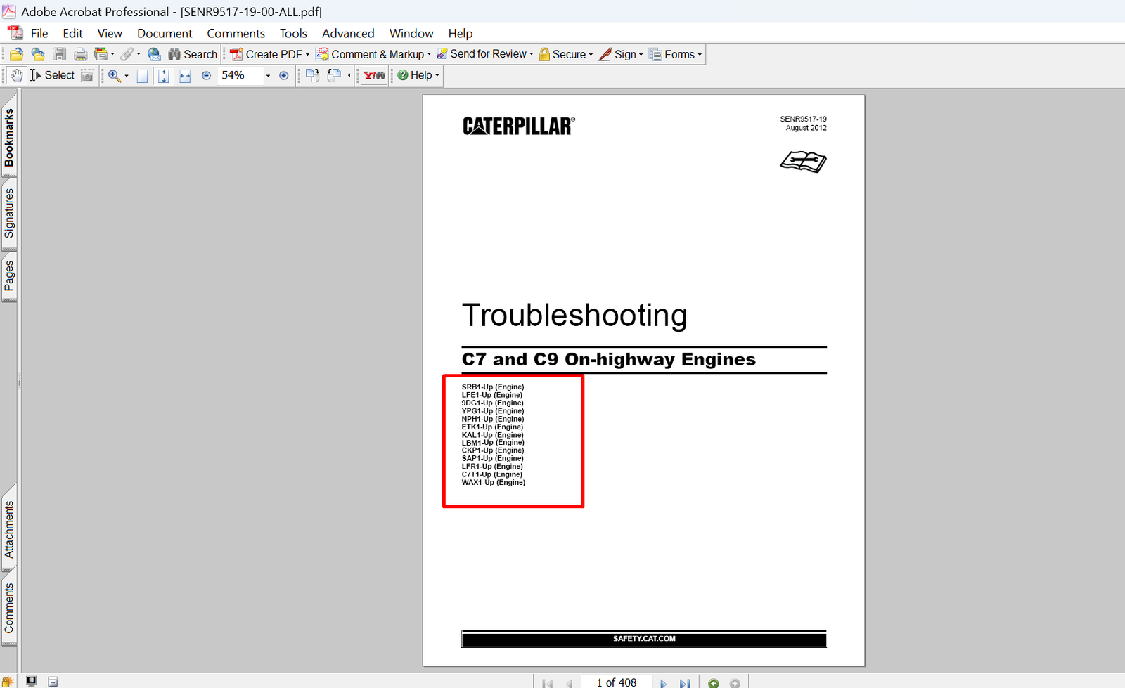 Caterpillar C7 C9 Engines Troubleshooting Manual PDF Download