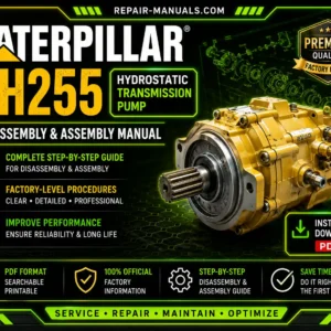 Caterpillar TH255 Hydrostatic Transmission Pump Disassembly and Assembly Manual PDF Download for serial numbers TBS00100 and after.