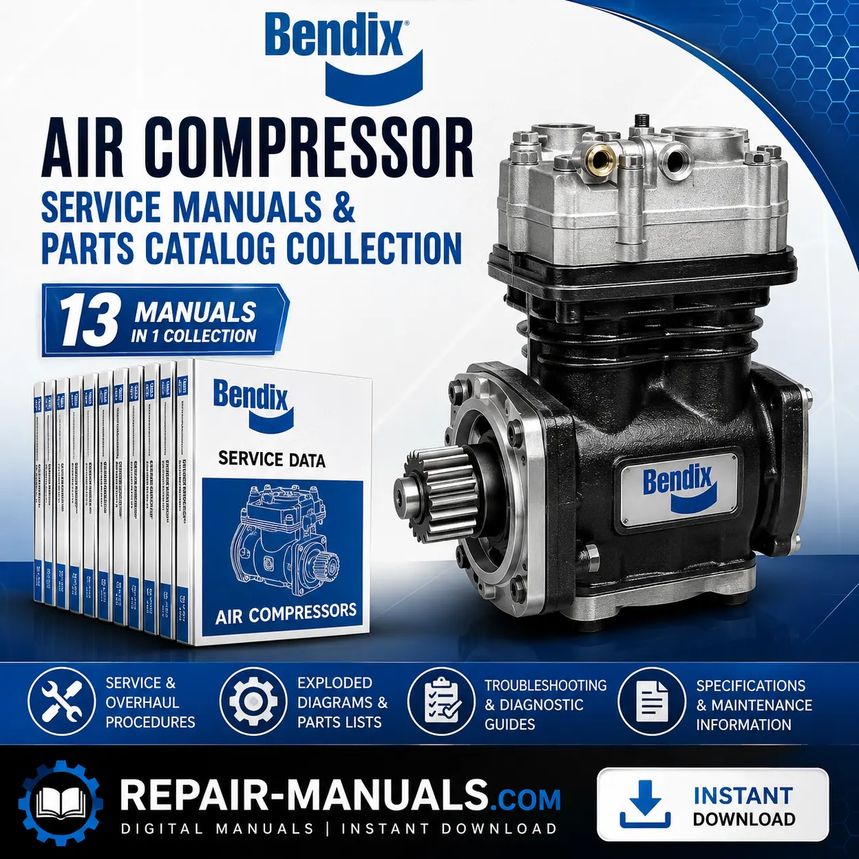 Bendix Air Compressor Service Manuals & Parts Catalog Collection PDF Download