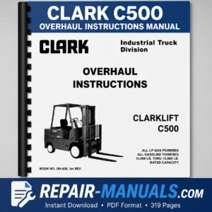 CLARK C500 Forklift Overhaul Instructions Service Repair Manual PDF
