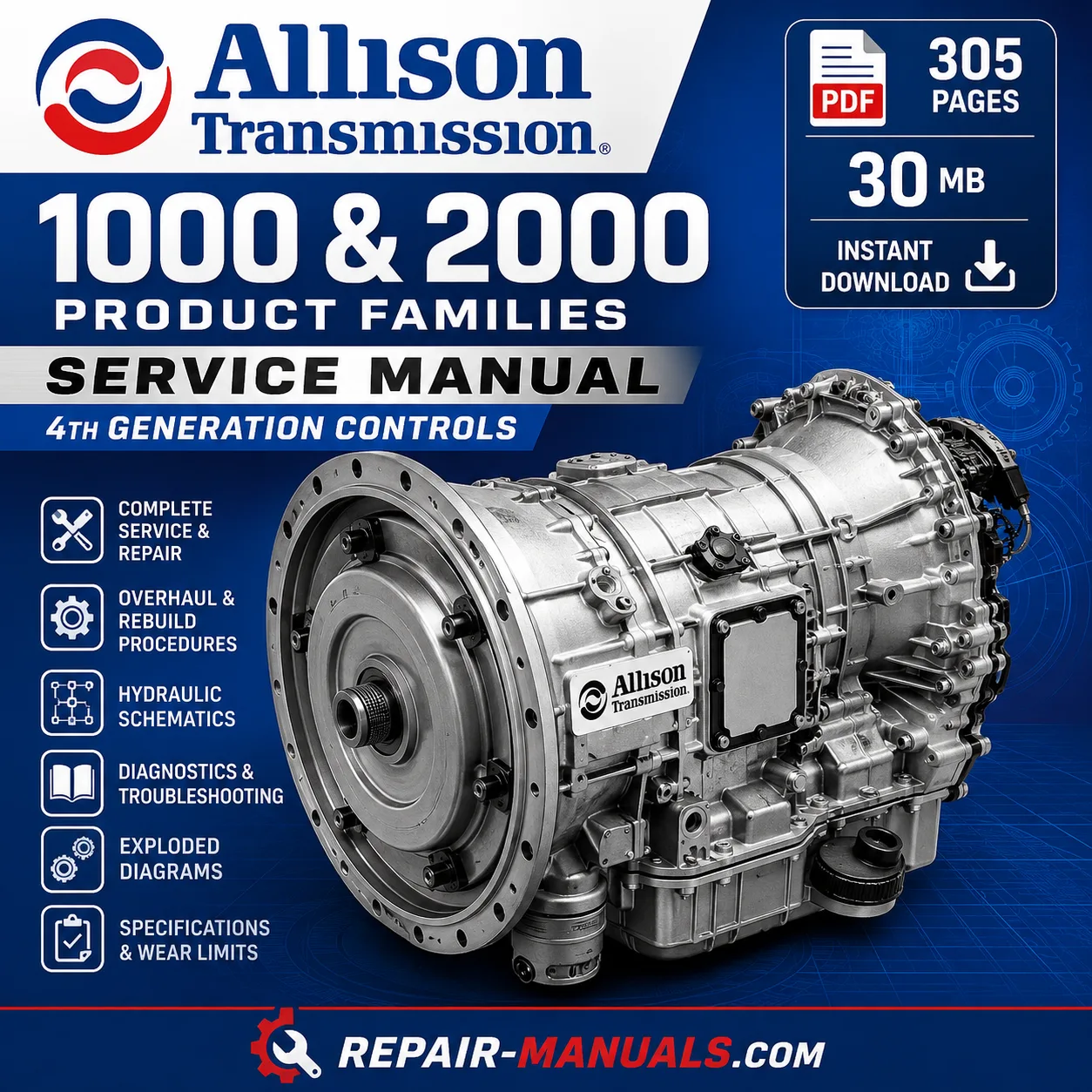 Allison 1000 and 2000 Product Families 4th Generation Controls Service Repair Manual PDF
