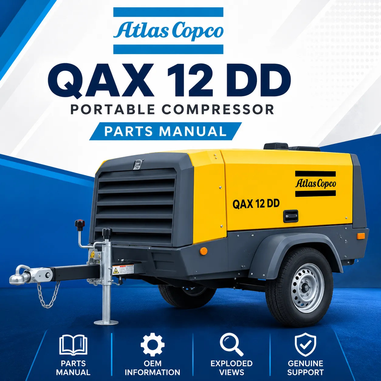 Atlas Copco QAX 12 DD Portable Generator Parts Manual PDF Download