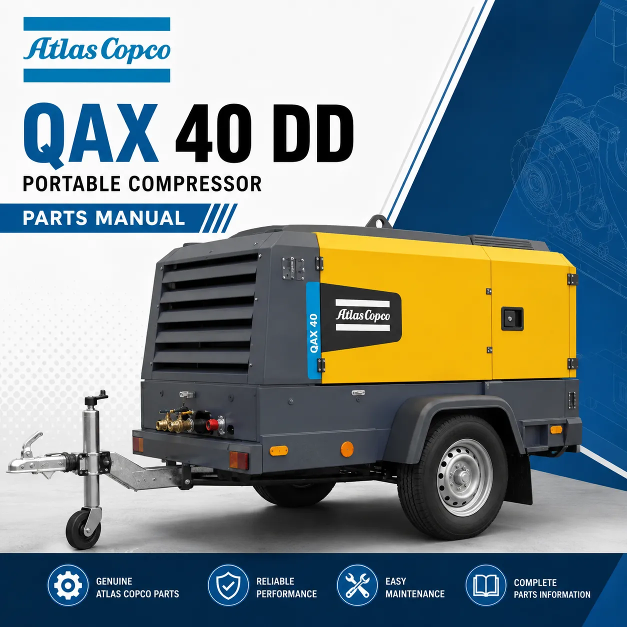 Atlas Copco QAX 40 DD Portable Generator Parts Manual PDF
