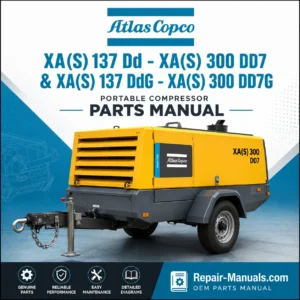 Atlas Copco XA(S) 137 DD XA(S) 300 DD7 XA(S) 137 DDG XA(S) 300 DD7G Portable Compressor Parts Manual PDF