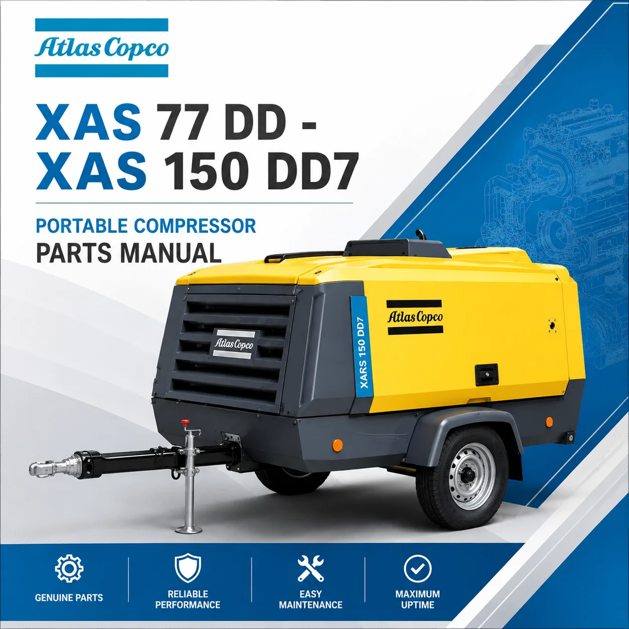 Atlas Copco XAS 77 DD XAS 150 DD7 Portable Compressor Parts Manual PDF