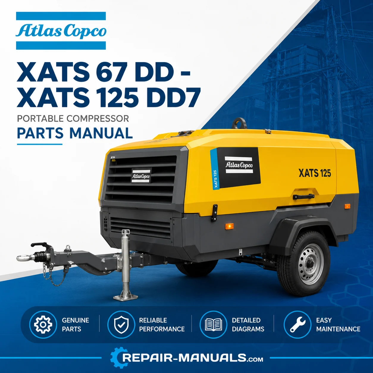 Atlas Copco XATS 67 DD XATS 125 DD7 Portable Compressor Parts Manual PDF