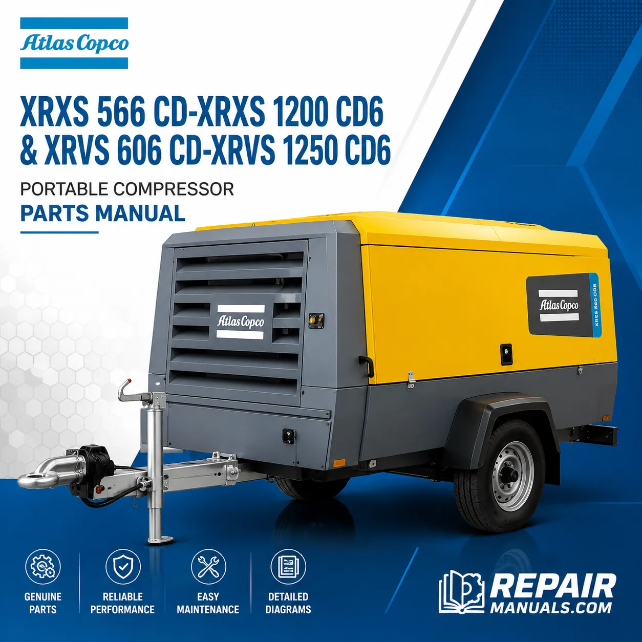 Atlas Copco XRXS 566 CD XRXS 1200 CD6 XRVS 606 CD XRVS 1250 CD6 Portable Compressor Parts Manual PDF