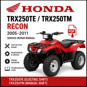 2005-2011 Honda TRX250TE TRX250TM Recon Factory Service Repair Manual PDF