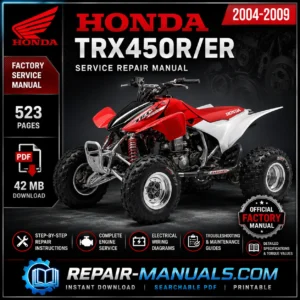 2004-2009 Honda TRX450R TRX450ER Factory Service Repair Manual PDF Instant Download