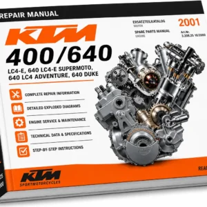 2001 KTM 400 LC4-E 640 LC4 Adventure Duke Engine Spare Parts Catalog PDF