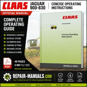 CLAAS JAGUAR 900-830 Concise Operating Instructions PDF Manual