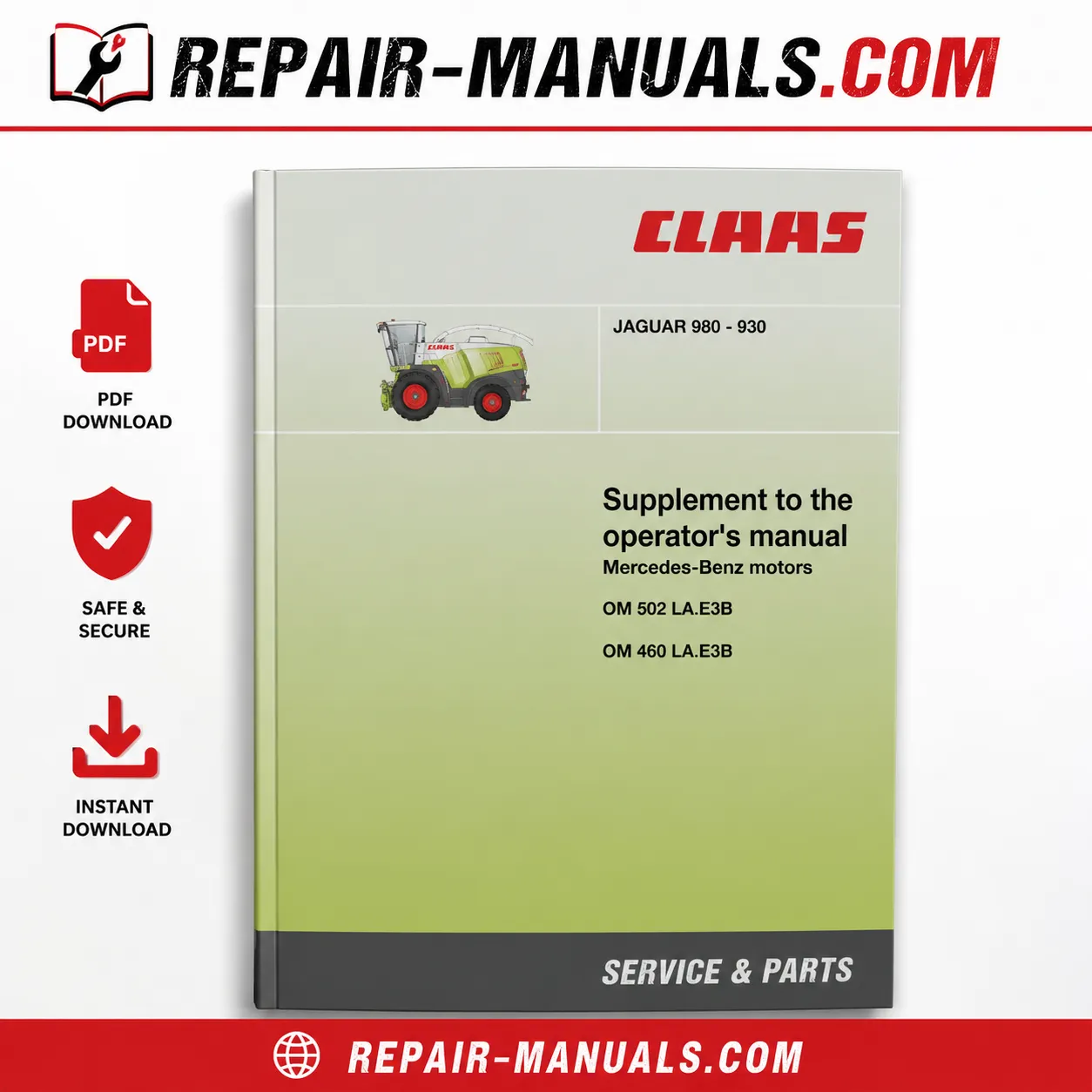 CLAAS JAGUAR 980 930 Mercedes-Benz Tier 4i Supplement Operator's Manual PDF