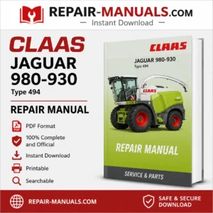 CLAAS JAGUAR 980-930 Type 494 Factory Repair Manual PDF