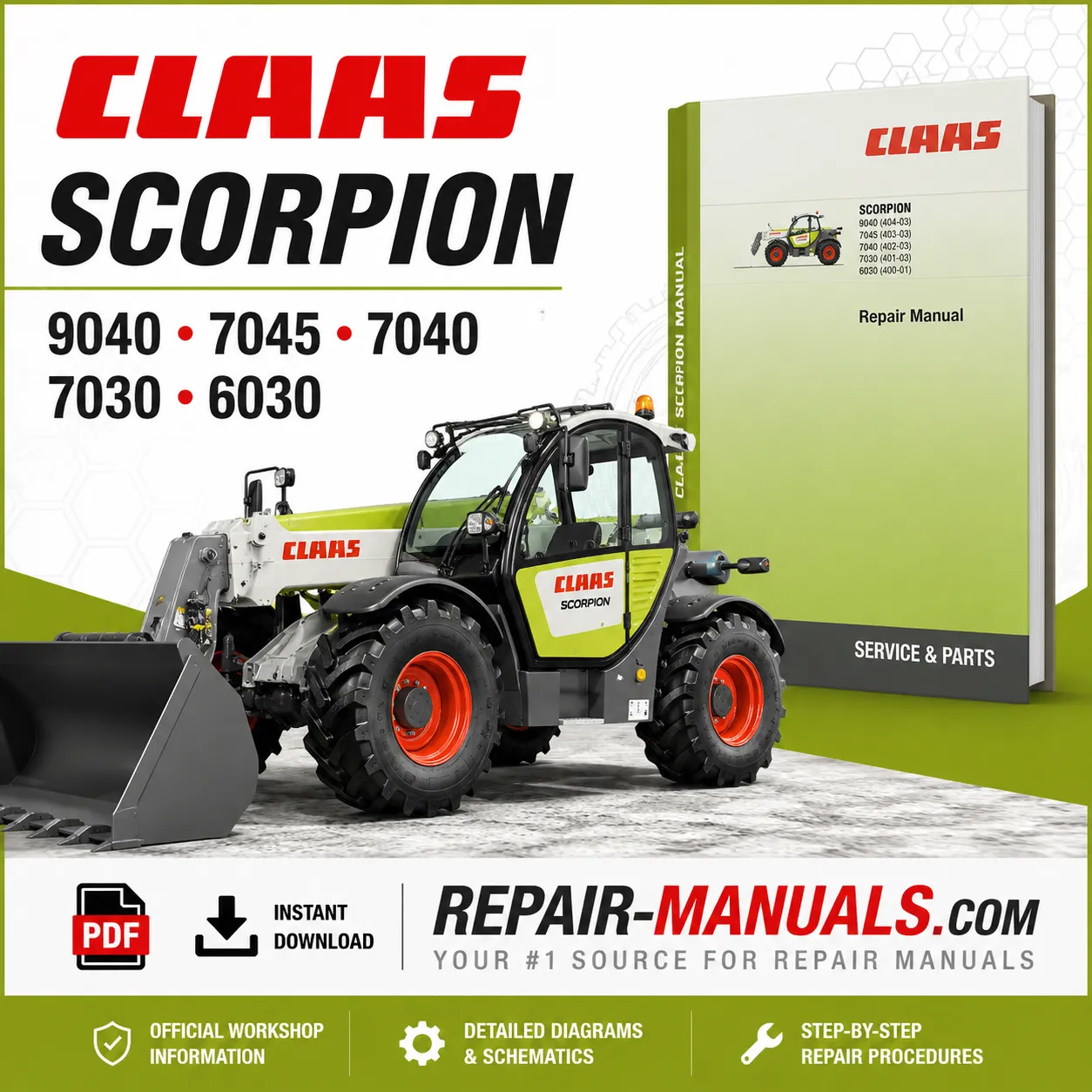 CLAAS SCORPION 9040 7045 7040 7030 6030 Repair Manual PDF