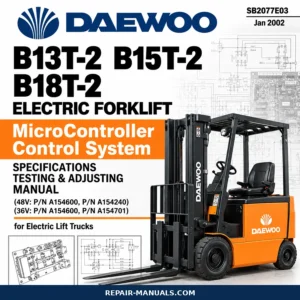 Download Daewoo B13T-2, B15T-2 & B18T-2 electric forklift MicroController manual PDF