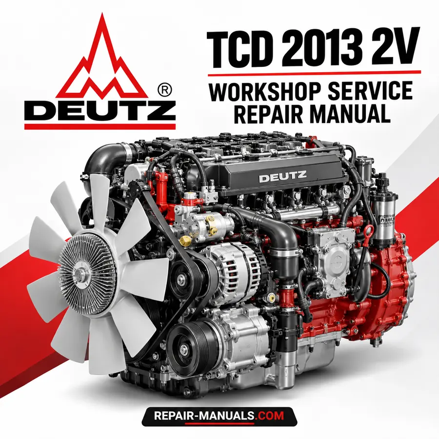 DEUTZ TCD 2013 2V diesel engine workshop service repair manual PDF cover featuring a DEUTZ diesel engine