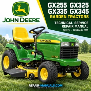 John Deere GX255 GX325 GX335 GX345 garden tractor technical service repair manual PDF TM1973 cover