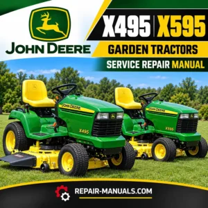 John Deere X495 and X595 garden tractors technical service repair manual PDF TM2024 product cover